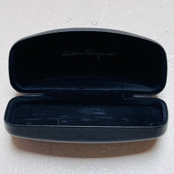 Salvatore Ferragamo Sunglasses Eyeglasses Case Clamshell Hardcase Black - Picture 2 of 4